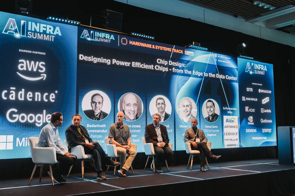 Speakers on stage at AI Infra Summit during the Hardware & Systems Track
