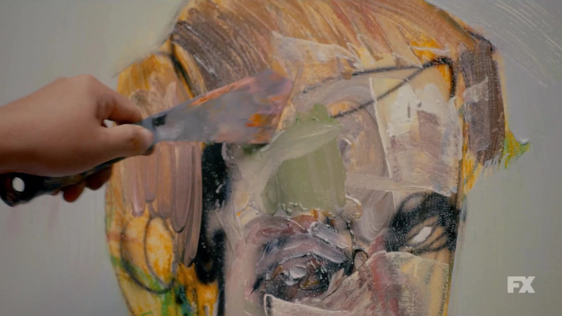 David Choe at the easel on The Choe Show